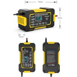 Carregadores De Bateria De Reparo De Pulso Automático Completo, Display Digital LCD, AGM Gel WET, Chumbo Ácido, 12V, 6A, 4-100Ah - Image 6