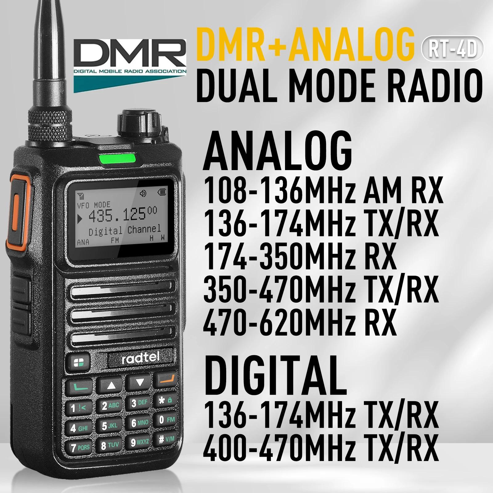 Radtel RT-4D digital dmr walkie talkie modo duplo analógico rádio em dois sentidos slot de tempo duplo nível 1 + 2 rádio amador 1024 canais - Image 1