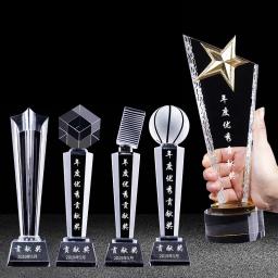 Transparente Cristal Troféu, Cinco Estrelas, Criativa Cerimônia de Premiação, Evento de Competição, Presente Artesanato, Home Decor, Personalizado, Novo, 1Pc - Image 1