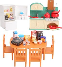 Conjunto de móveis para casa de bonecas, brinquedos para crianças, acessórios para casa de boneca em miniatura, brinquedos para meninos, meninas e crianças com cozinha - Image 1