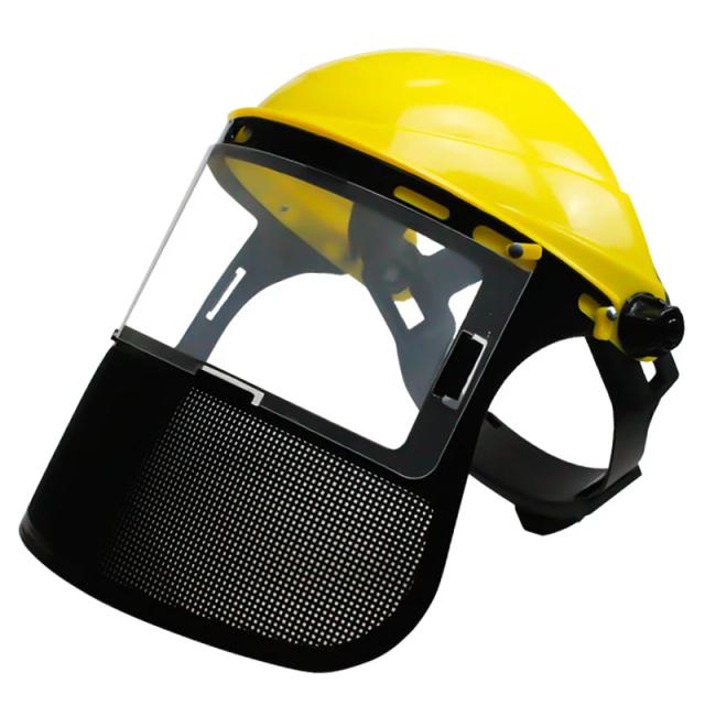 Capacete de Segurança Multifuncional com Malha Facial Completa para Jardineiros e Profissionais de Floresta