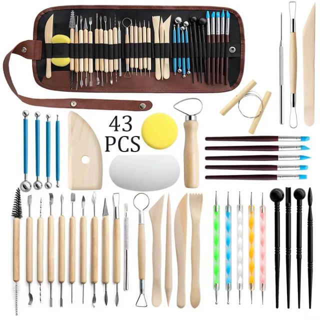 Kit Completo de Ferramentas para Escultura em Cerâmica e Modelagem com Argila de Cera para Artesanato DIY