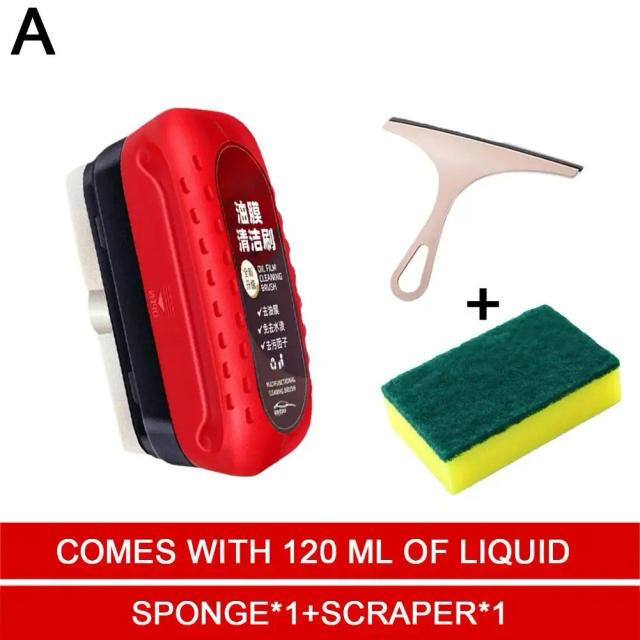 Removedor de Filme Oleoso para Vidros de Carro com Esponja de Limpeza e Escova Anti-Fog para Pára-brisa Impermeável e Óleo de Manutenção G4N1