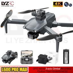 Novo Drone GPS L600 PRO MAX/L600 PRO 4K Profissional HD com Câmera Dupla, Gimbal de 3 Eixos, Alcance de 5KM, Evitação de Obstáculos e Motor Brushless - Quadricóptero de Brinquedo - Image 1