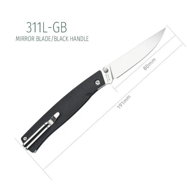 Mini faca dobrável SANRENMU 311L com lâmina 12C27, ideal para camping e resgate, leve e prática para EDC, presente perfeito.