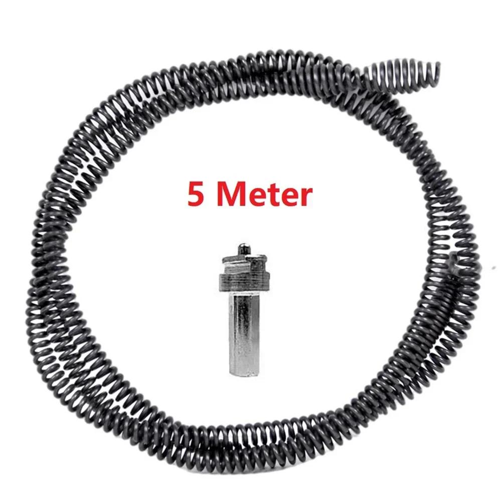 Para desobstruir cozinha banheiro drenos de chão ferramenta de limpeza 1pc ferramenta de tubulação de dragagem e conector de broca elétrica 5m mola de drenagem - Image 1