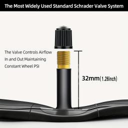2 peças 12/14/16/18/20/24/26/27.5/29x1.75-2.125in tubos internos de bicicleta borracha butílica, válvula schrader de 32mm, inclui 2 alavancas de pneus - Image 3