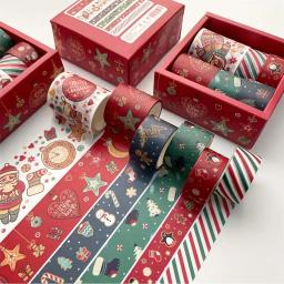 Fita adesiva para o Natal Scrapbook, Fitas Washi, DIY Artesanato Presente, Planejadores, 6pcs - Image 1
