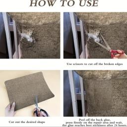 Tecido de linho autoadesivo diy, não couro, folha de fixação autoadesiva, kit de reparo de sofá de tecido durável adequado para artesanato em couro - Image 6
