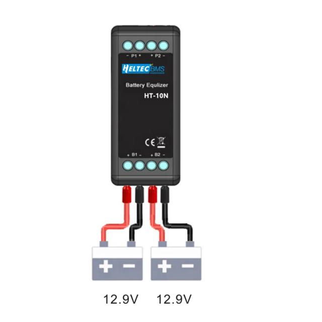 Equalizador Ativo Heltec 12V para Baterias de Chumbo Ácido e Lipo/LiFePO4 com Medidor LCD para Conexão em Série e Paralelo até 96V