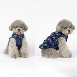 Jaqueta acolchoada impermeável para animais de estimação, roupas quentes, casaco de cachorro, cães pequenos e grandes, roupas de buldogue francês Pug, inverno - Image 2