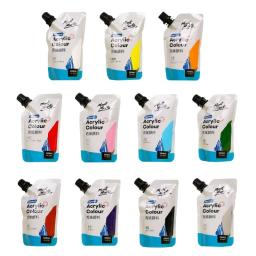 Tintas acrílicas pigmentadas ricas para iniciantes, arte, impermeável, 11 cores, saco 100ml - Image 1