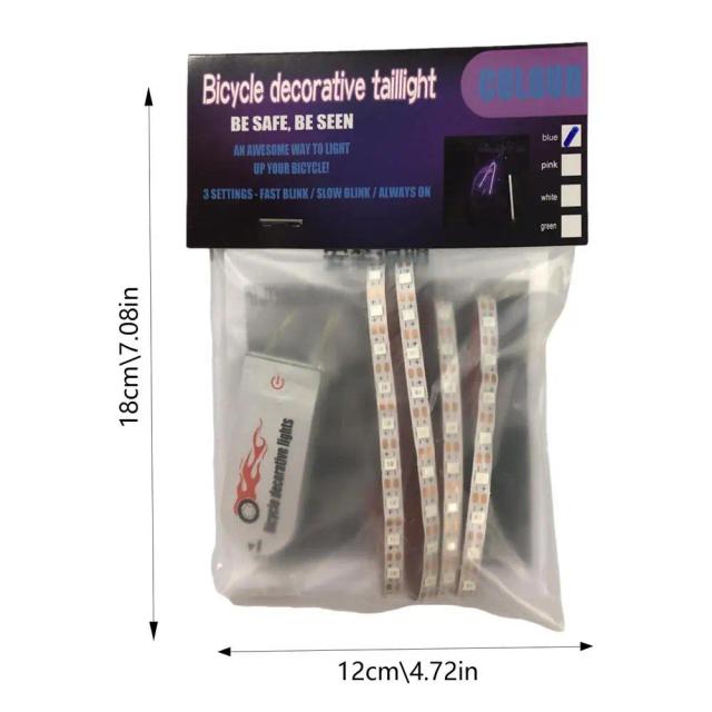 Luzes LED Decorativas para Bicicleta com Caixa de Bateria, Impermeáveis e à Prova de Poeira