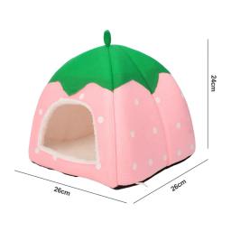 Cama colorida brilhante para animais de estimação, lugar privativo para animais, cabana aconchegante para morango pequeno, casa de hamster, cama cobaia, coelho - Image 5