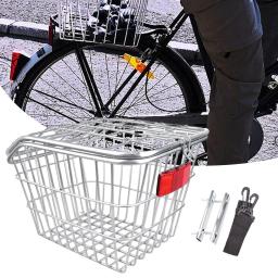 Cesta traseira com alça, cesta de bicicletas com tampa - Image 4