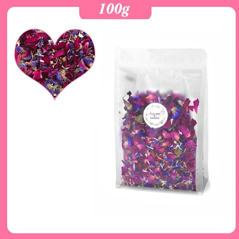 Confete de casamento para festa, flor seca natural, decoração de casamento biodegradável, festa de aniversário, pétala de rosa vermelha, DIY, biodegradável - Image 1