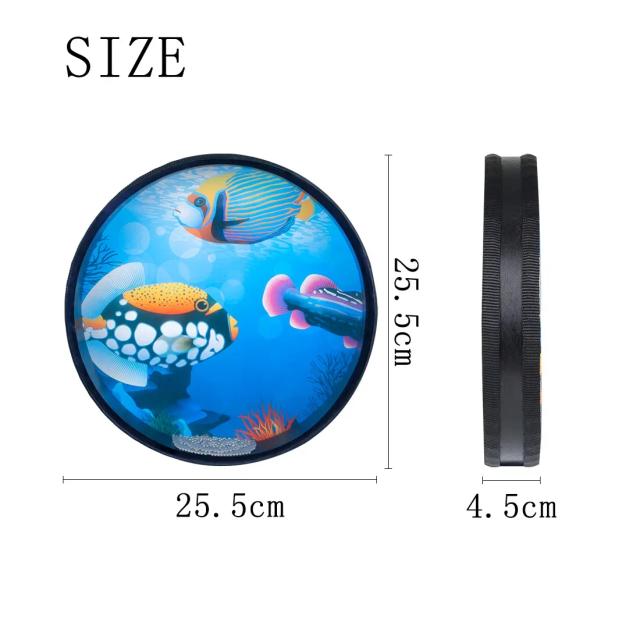 Tambor Infantil SLADE-Orff Sea Wave com Iluminação e Som Oceânico, Brinquedo Musical de Percussão para Crianças