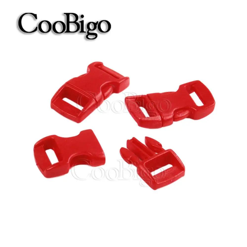 100 pçs 10mm fivela de liberação lateral pára-quedas curvo 550 paracord pulseira clipe coleira de gato cinta mochila acessórios diy - Image 1