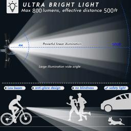 USB recarregável bicicleta luz frontal com chifre, velocímetro à prova d'água, acessórios de ciclismo, mountain bike, 3 em 1 - Image 4