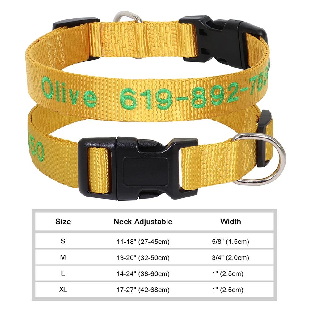 Ajustável Nylon Bordado Dog Collar, Custom ID Name Acessórios, Pet Coleiras para Pequenas Médias Grandes Cães, Animais de estimação Suprimentos - Image 6