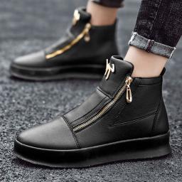 Novo zíper designer tênis masculino plataforma de luxo sapatos casuais de alta qualidade tênis masculinos na moda tênis de couro - Image 5