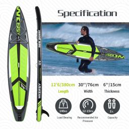 Prancha inflável de pé para jovens adultos, remo antiderrapante, beira-mar, praia, esqui aquático, esportes, prancha de surf - Image 2