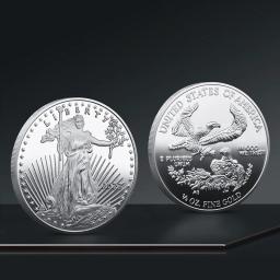 Coleção de Moedas Estátua da Liberdade, Metal, Tridimensional, Medalha Comemorativa, Emblema - Image 4