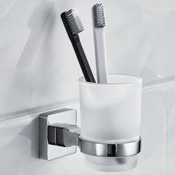 Suporte de parede moderno para escova de dentes, copo de vidro, organizador de armazenamento de banheiro, escova de dentes, ferramentas para banheiro - Image 1