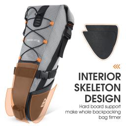 West biking bicicleta sela saco 10l dobrável sob o assento saco da bicicleta 100% ferramentas à prova dwaterproof água pannier mtb estrada ciclismo cauda saco traseiro - Image 3