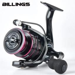 BILLINGS 1000-7000 Carretel de pesca giratório 8-12KG Arraste com balancim de metal e carretel 5.2:1 Relação de engrenagem para pesca em água salgada/água doce - Image 1