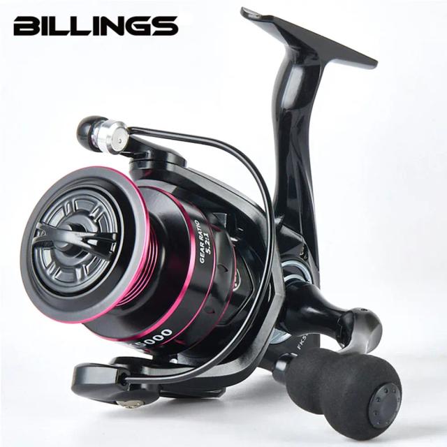 BILLINGS Carretel de pesca giratório 1000-7000 8-12KG Arraste Metal 5.2:1 Água Salgada/Doce