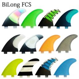 BiLong FCS Fins Prancha Fins, Tri-fin G5 Tamanho 3-Fins, Núcleo de Desempenho Fiberglass, Carbon Body Board, Boogie Board, Surf Fin - Image 1