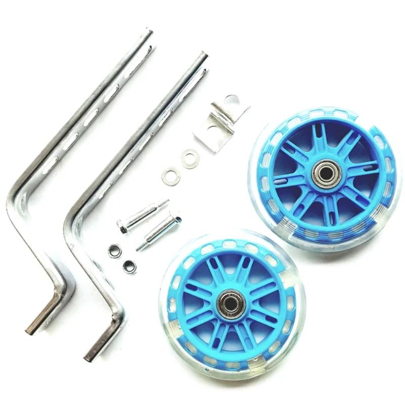 Mute Flash Training Wheels para crianças, estabilizador de bicicleta ajustável, montado, compatível para meninos e meninas, 12-20 Polegada - Image 1