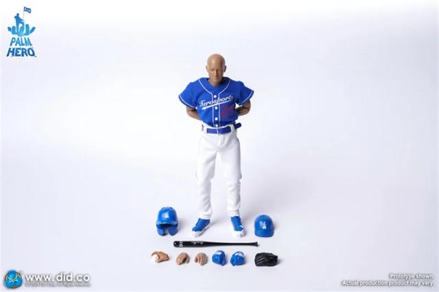 Figura de Ação DIY Herói de Palma - Conjunto Completo de Jogadores de Beisebol em Branco e Azul, 6" Escala 1:12, Modelo Colecionável Masculino SF80003