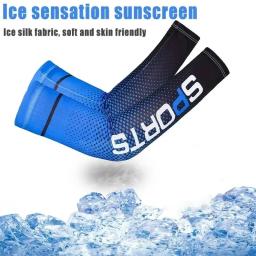 Luvas de braço de gelo esportivo para homens, ciclismo, UV, solar, manguito respirável, proteção solar, impressão da capa do braço, anti-queimaduras solares, manga longa, verão - Image 3