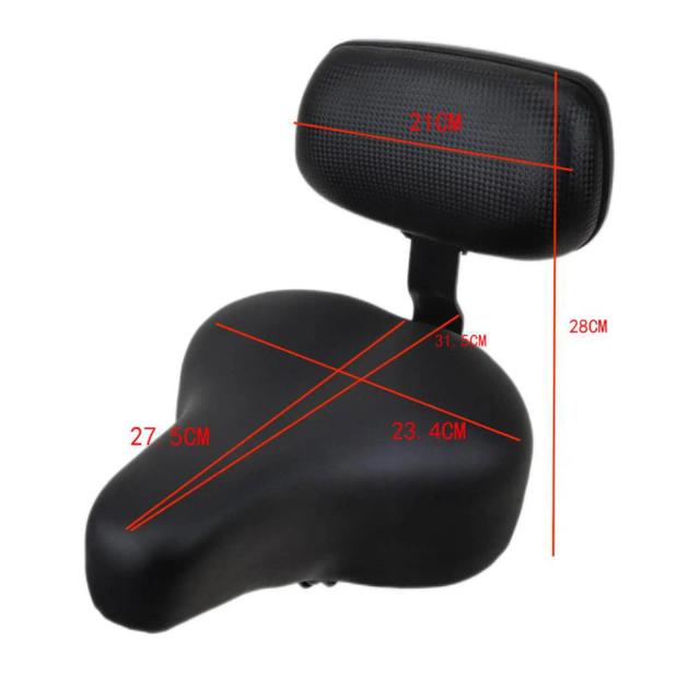 Bicicleta elétrica Saddle espuma acolchoada, alargada, durável, amortecedor, conforto, ciclismo peças, bicicleta banco traseiro, encosto acessório