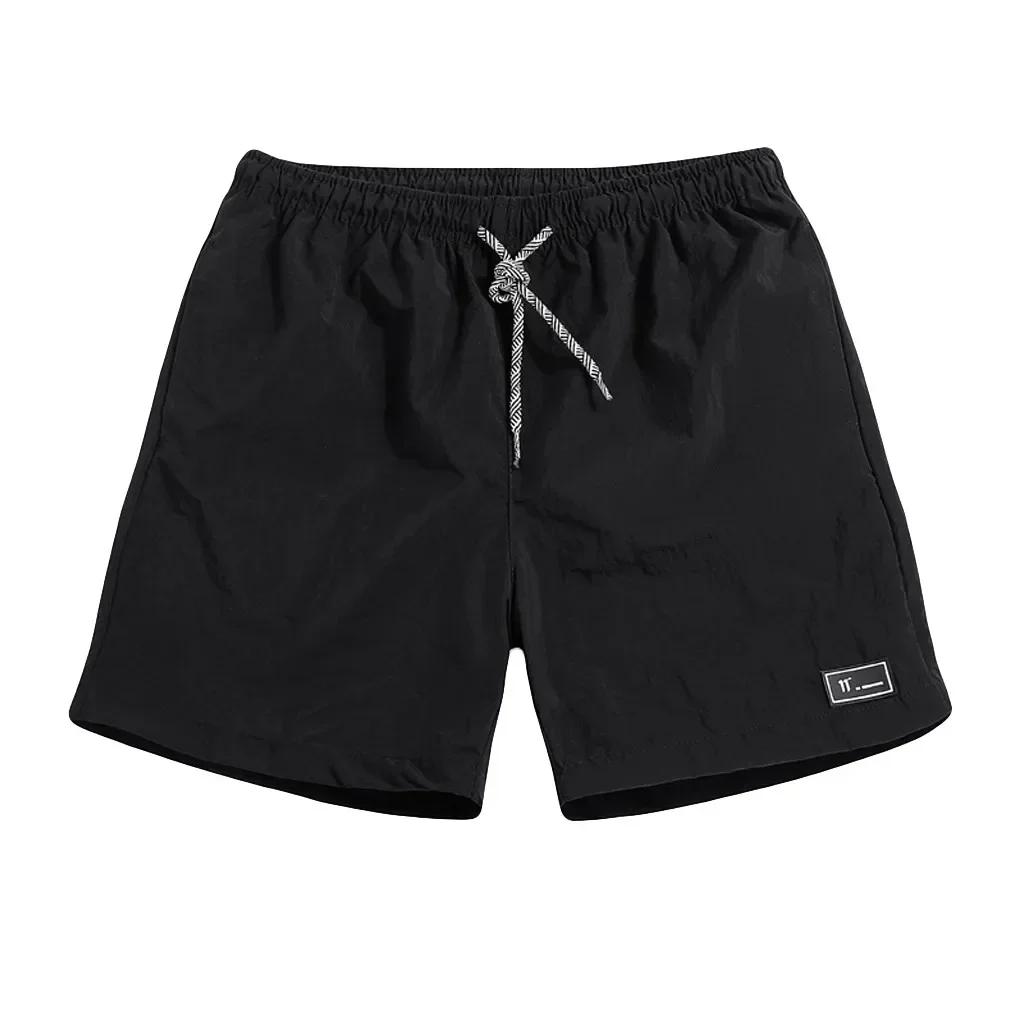 Calça curta masculina com cordão, shorts casuais de secagem rápida, shorts estampados para natação, surf, moda praia, roupas masculinas - Image 1