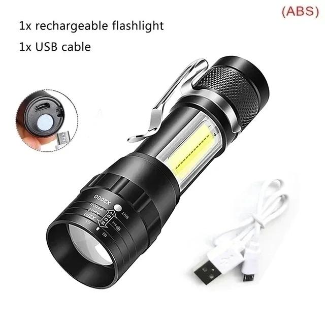 Laser branco de alta potência lanterna LED, bateria embutida, USB recarregável, luz forte, tocha tática, acampamento ao ar livre, lâmpada de caminhada - Image 5