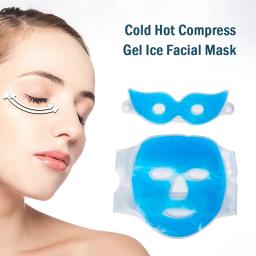 Máscara facial de gel de compressão quente e fria, para redução do inchaço facial, alívio da fadiga, para dormir, viagens, terapêutica, 1 peça - Image 1