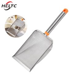 Colher de areia de gato em aço inoxidável, malha fina, fácil de limpar, pá antiaderente para répteis, areia eficiente, colher de areia durável, 1pc - Image 1