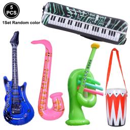 Inflável Rock Star Toy Set, Decorações De Festa, Adereços De Festa, Instrumento Musical, Guitarra, Saxofone, Teclado, Piano, 80s, 90s - Image 2