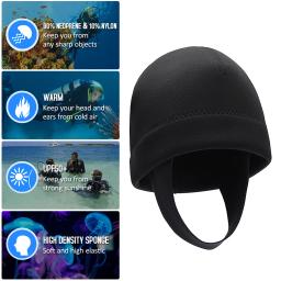 Natação 2mm neoprene snorkeling boné proteção uv quente capa de mergulho wetsuit gorro para snorkeling surf caiaque - Image 4