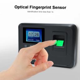 Intelligent Biometric Fingerprint Senha AttChimney Máquina, Employee Checking, Built-in Recorder, 2.4 "TFT LCD Screen, DC 5V Tempo - Image 1