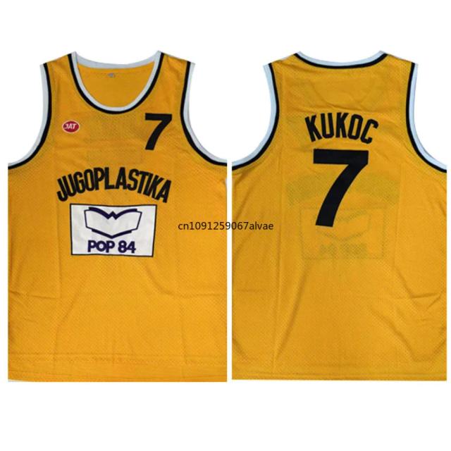 Jersey de Basquete Masculino Costurado com Estampas de Tahi, Kukoc e Stravinsky - Disponível do Tamanho S ao 3XL