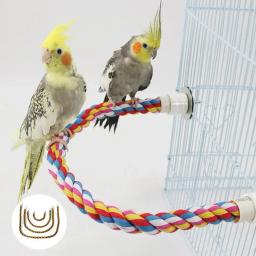Colorido Parrot Rope Hanging, Trançado Budgie Bird Cage, Cockatiel Toy, Pet Stand Acessórios, Escada Swing Suprimentos, 30 cm, 55 cm, 80 cm, 105cm - Image 2
