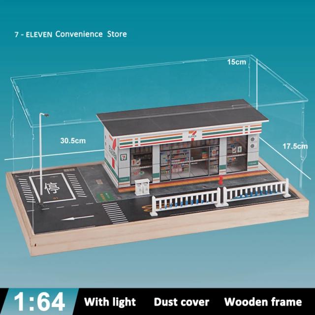 Loja em Miniatura com Luzes e Quadra de Basquete 1:64 - Decoração Perfeita para Colecionadores