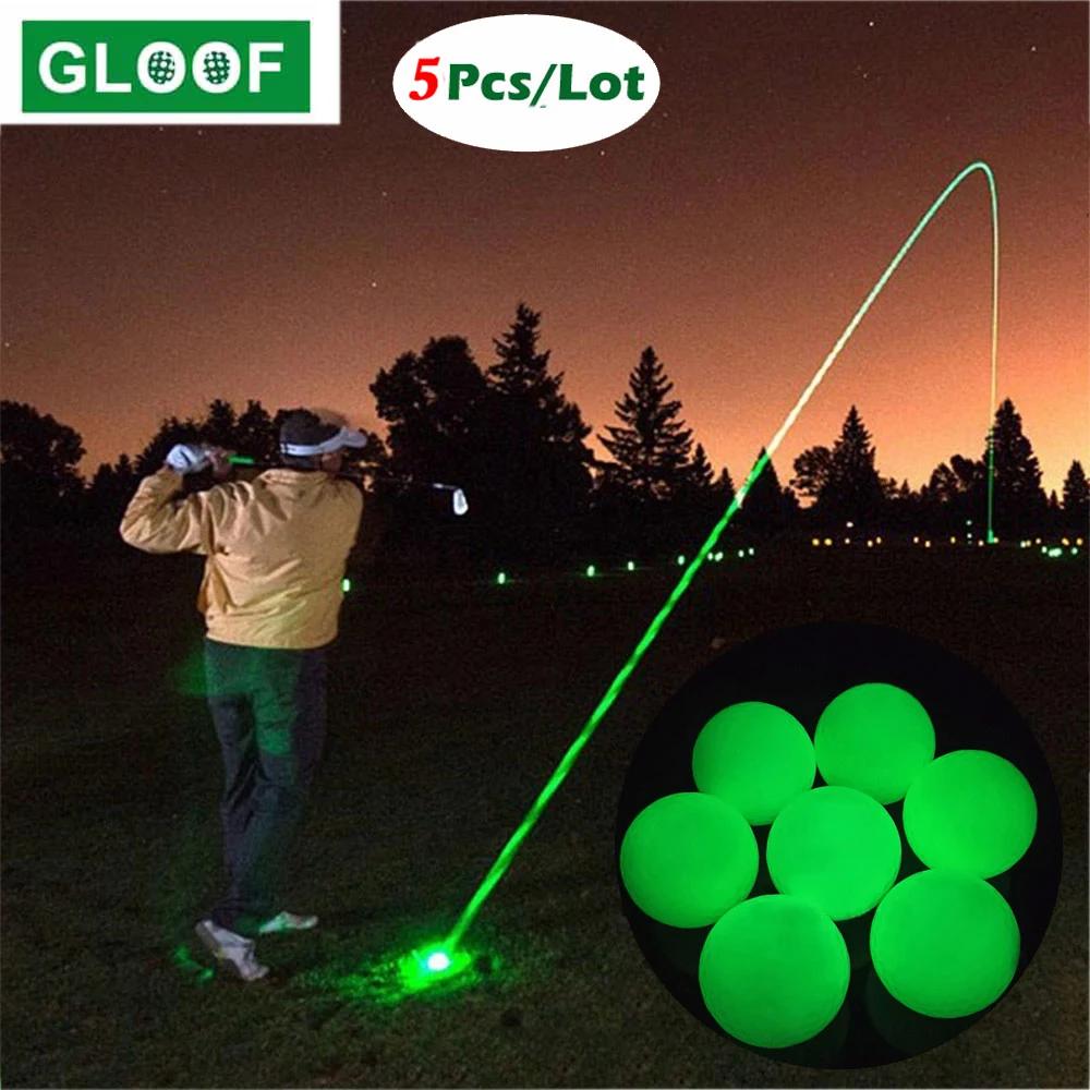 Bolas de golfe de brilho para esportes noturnos, fluorescentes, brilhantes no escuro, bola de golfe, bolas duradouras, brilhantes e luminosas, torneio, 5pcs - Image 1