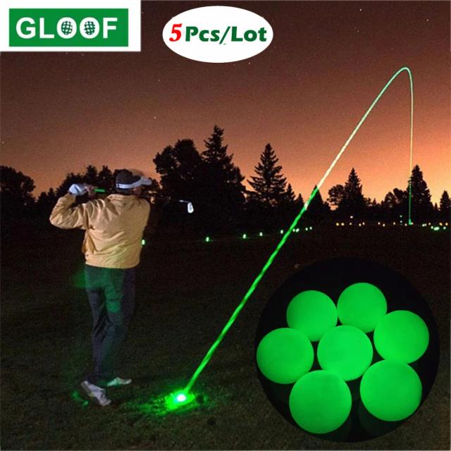 Bolas de Golfe Fluorescentes Brilhantes para Esportes Noturnos - Kit com 5 Unidades Duráveis para Torneios