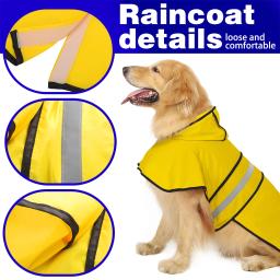 Impermeável reflexivo impermeável ajustável para cão, Poncho com capuz, Rain Jacket para cães pequenos, médios e grandes - Image 4