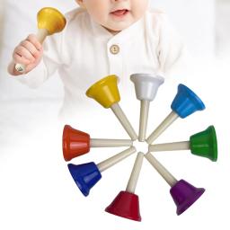 Mão colorida sinos handbells, instrumento musical para casamento, férias e sala de aula, material para festa para crianças, 8x - Image 3